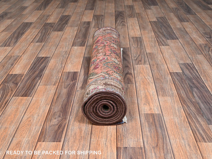 2'9" x 9'4" Vintage Hand Knotted Brown Wool Runner Oriental Rug - MOA1022613