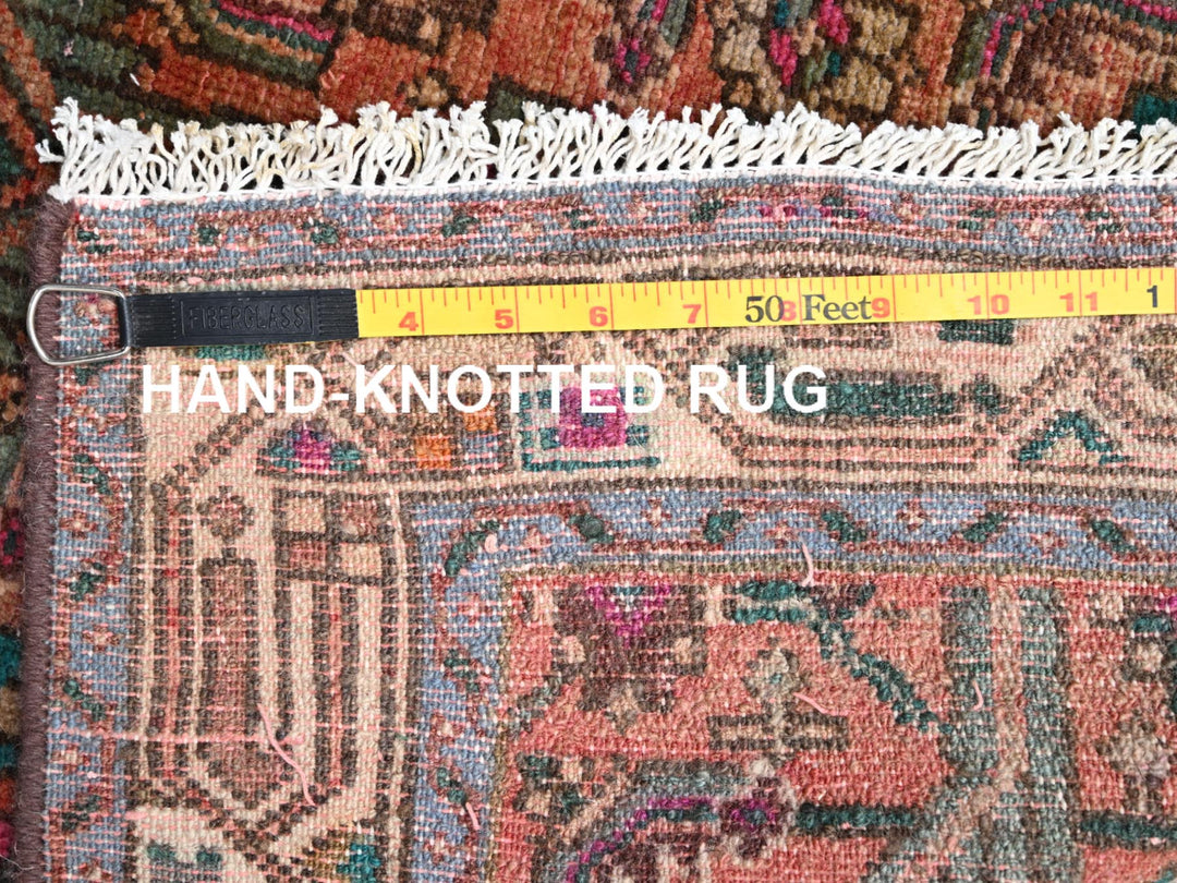 2'9" x 9'4" Vintage Hand Knotted Brown Wool Runner Oriental Rug - MOA1022613