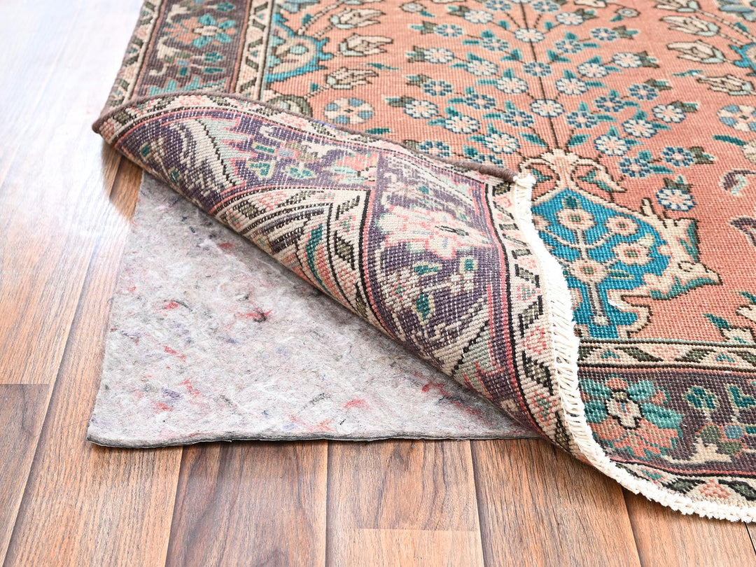2'9" x 12'2" Vintage Hand Knotted Pink Wool Runner Oriental Rug - MOA1022614