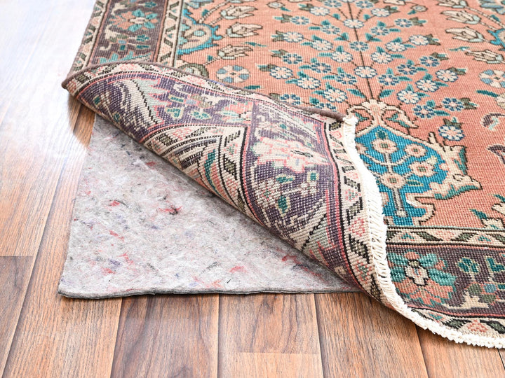 2'9" x 12'2" Vintage Hand Knotted Pink Wool Runner Oriental Rug - MOA1022614