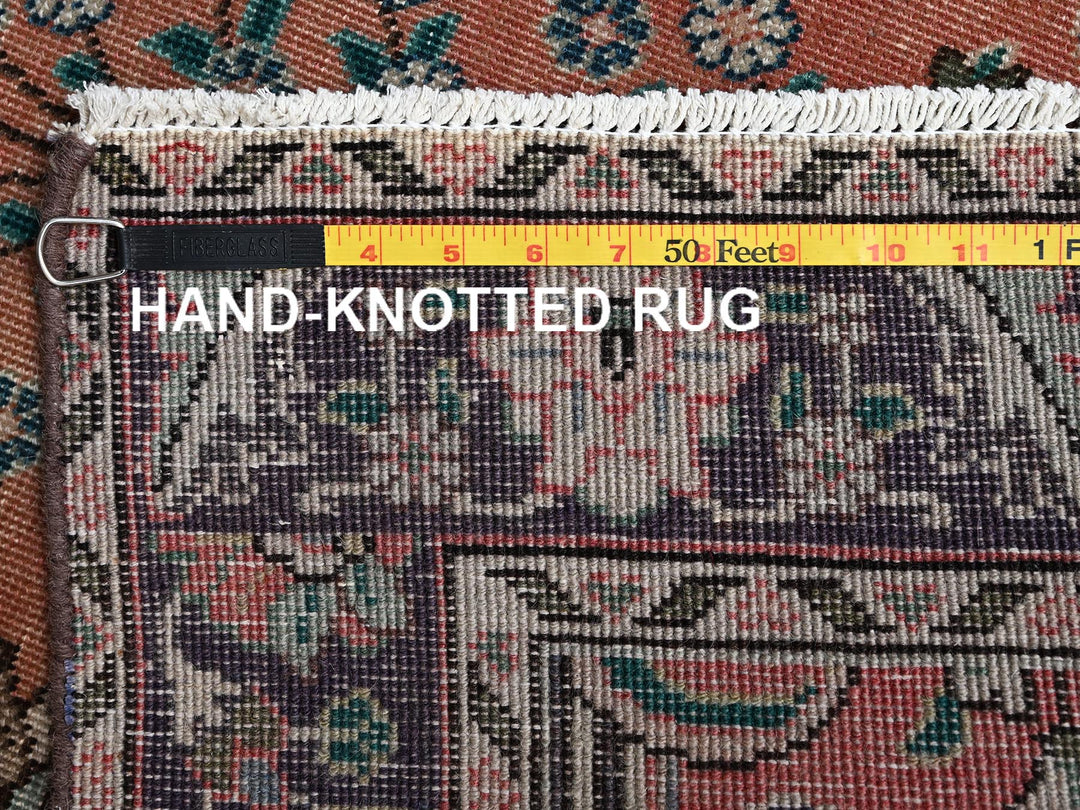 2'9" x 12'2" Vintage Hand Knotted Pink Wool Runner Oriental Rug - MOA1022614