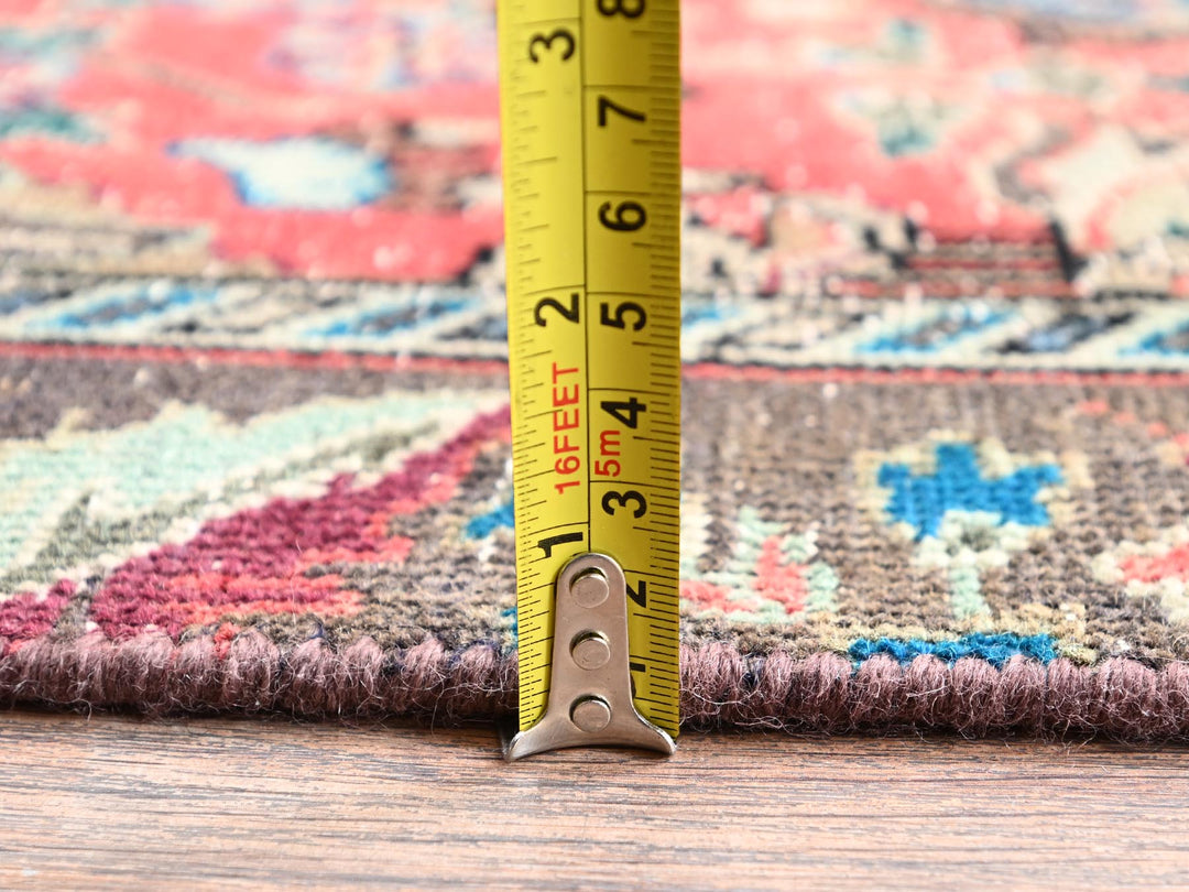 2'3" x 15'0" Vintage Hand Knotted Red Wool Runner Oriental Rug - MOA1022615