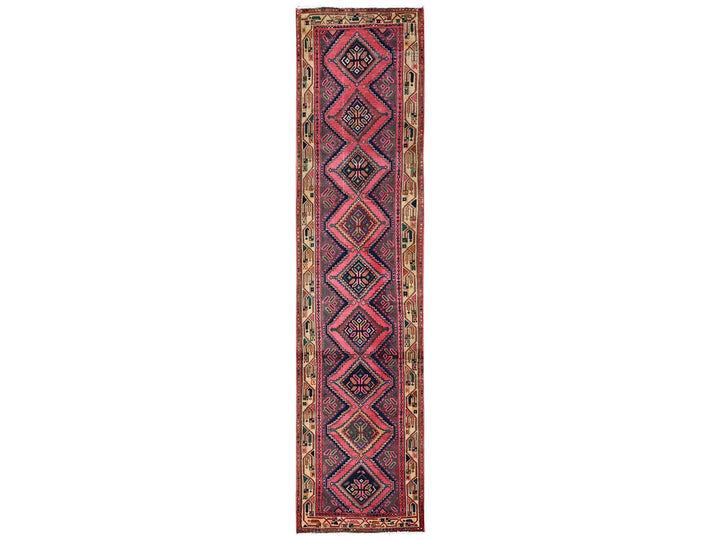 2'8" x 10'4" Vintage Hand Knotted Pink Wool Runner Oriental Rug - MOA1022616
