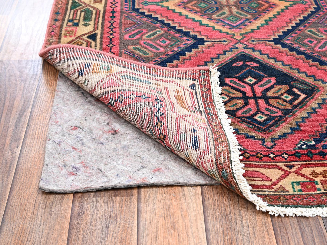 2'8" x 10'4" Vintage Hand Knotted Pink Wool Runner Oriental Rug - MOA1022616