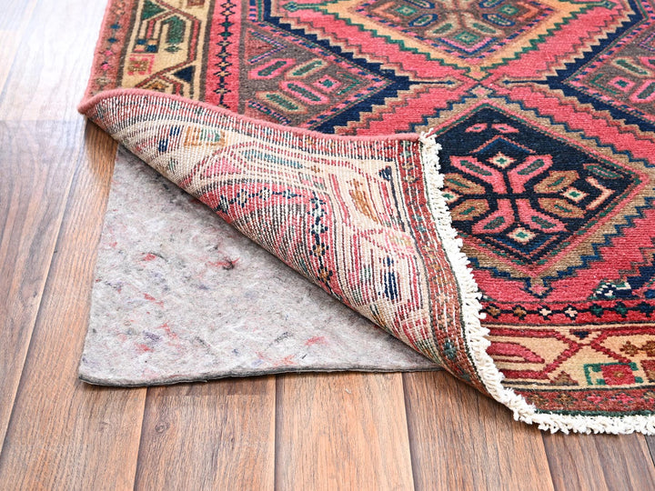 2'8" x 10'4" Vintage Hand Knotted Pink Wool Runner Oriental Rug - MOA1022616