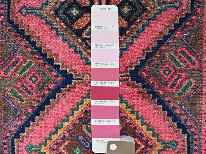 2'8" x 10'4" Vintage Hand Knotted Pink Wool Runner Oriental Rug - MOA1022616