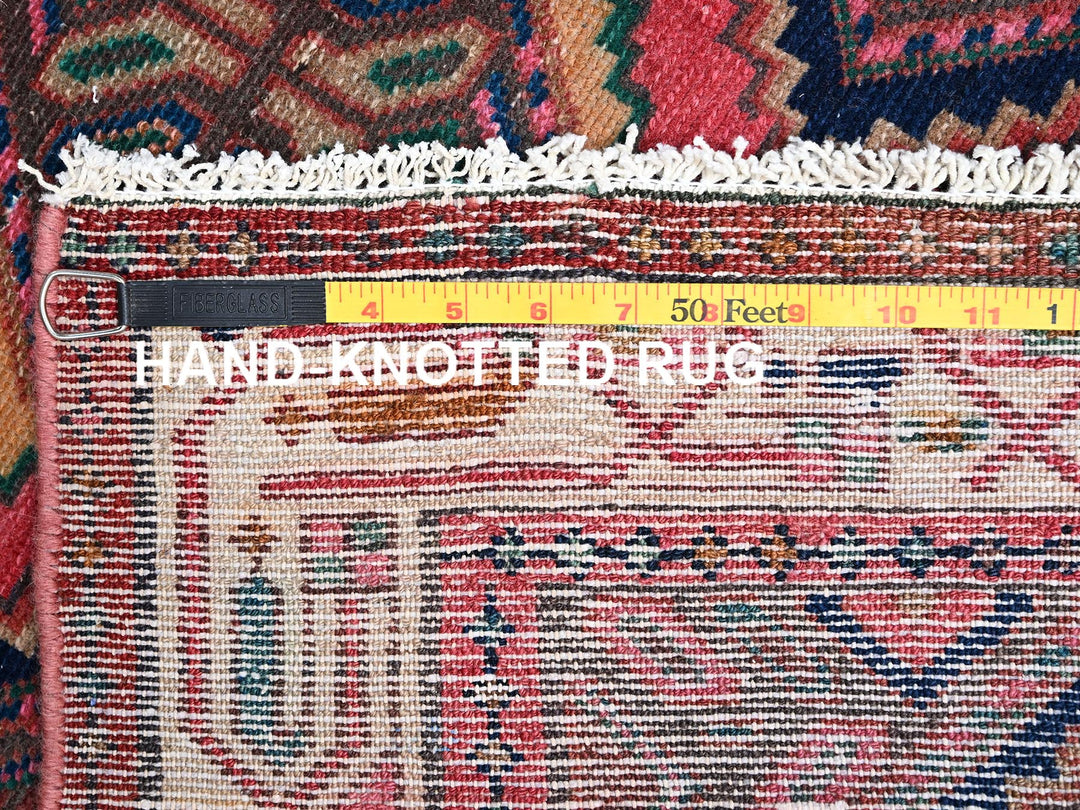 2'8" x 10'4" Vintage Hand Knotted Pink Wool Runner Oriental Rug - MOA1022616
