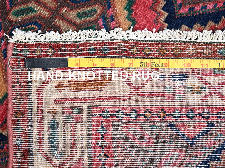 2'8" x 10'4" Vintage Hand Knotted Pink Wool Runner Oriental Rug - MOA1022616