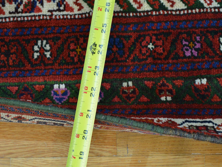3'2" x 13'10" Vintage Hand Knotted Blue Wool Runner Oriental Rug - MOA10226171