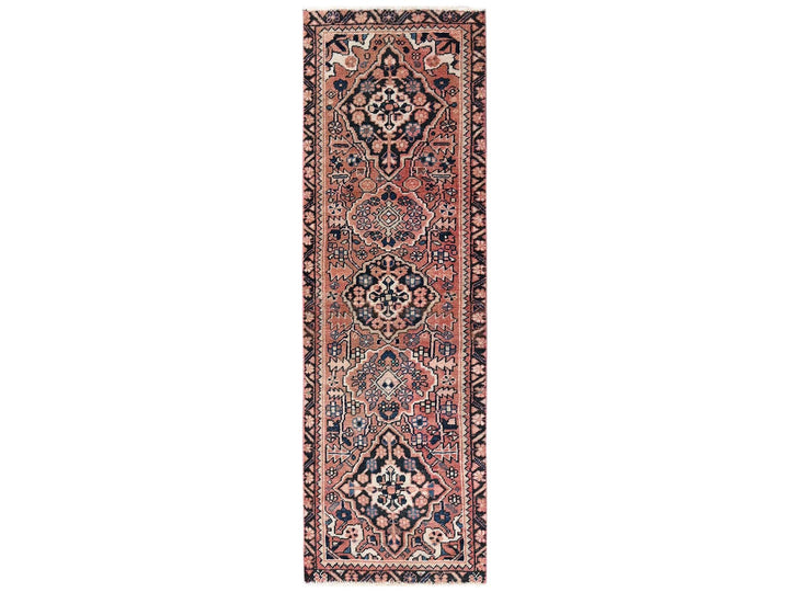 2'2" x 6'11" Vintage Hand Knotted Pink Wool Runner Oriental Rug - MOA1022619