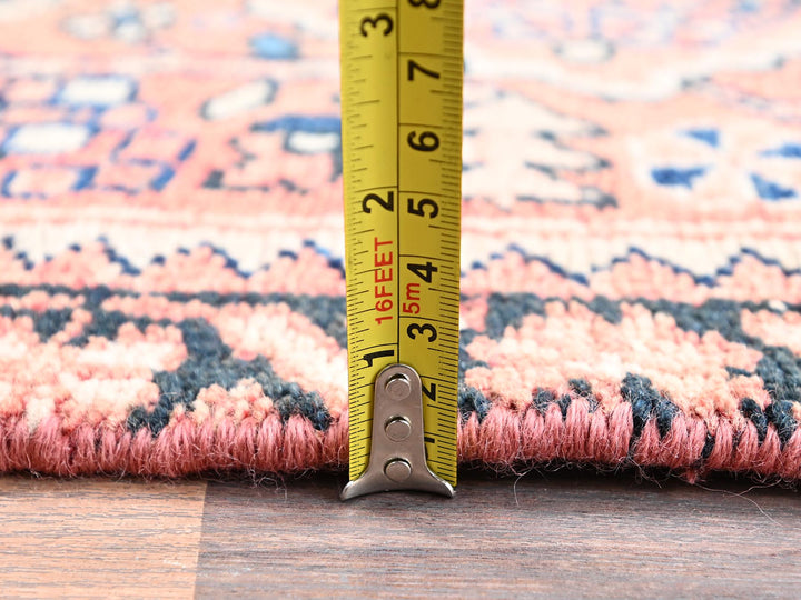 2'2" x 6'11" Vintage Hand Knotted Pink Wool Runner Oriental Rug - MOA1022619