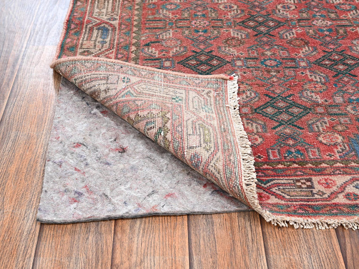 2'7" x 6'4" Vintage Hand Knotted Red Wool Runner Oriental Rug - MOA1022620