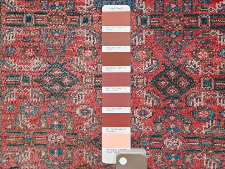 2'7" x 6'4" Vintage Hand Knotted Red Wool Runner Oriental Rug - MOA1022620