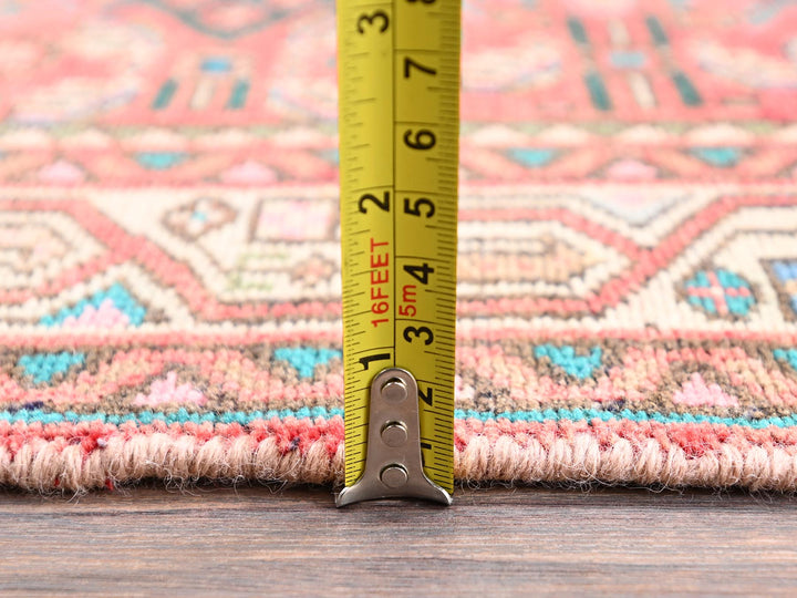 2'7" x 6'4" Vintage Hand Knotted Red Wool Runner Oriental Rug - MOA1022620