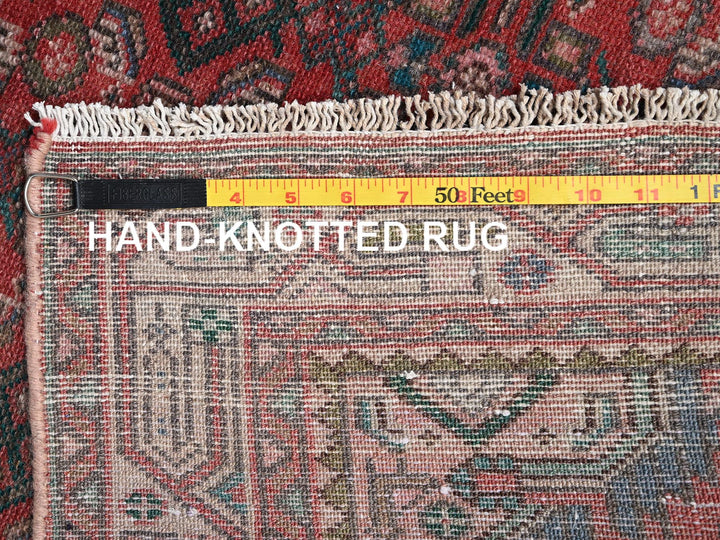 2'7" x 6'4" Vintage Hand Knotted Red Wool Runner Oriental Rug - MOA1022620