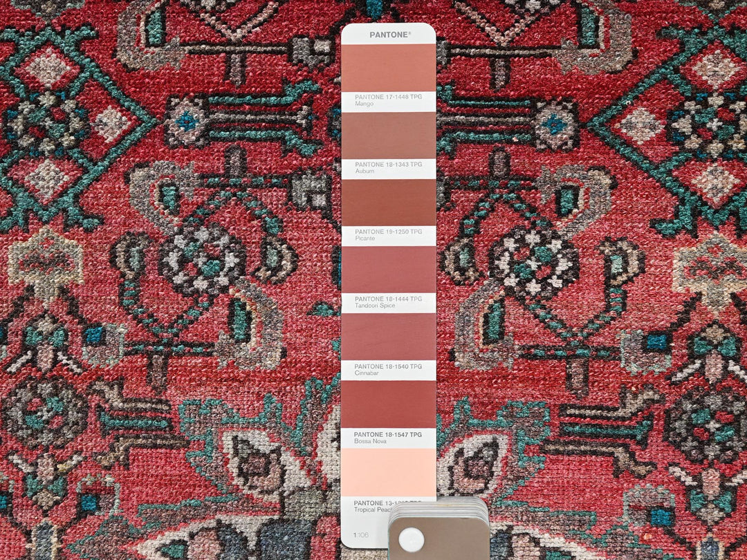 2'11" x 8'4" Vintage Hand Knotted Red Wool Runner Oriental Rug - MOA1022621