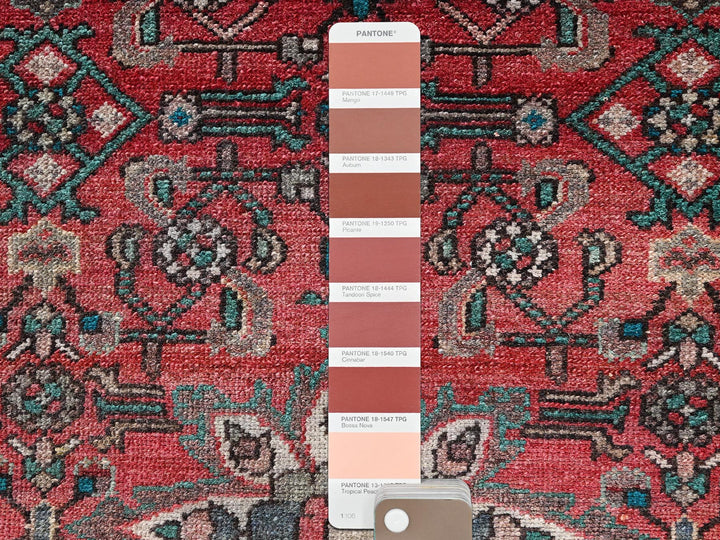 2'11" x 8'4" Vintage Hand Knotted Red Wool Runner Oriental Rug - MOA1022621
