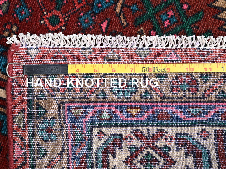 2'5" x 9'5" Vintage Hand Knotted Red Wool Runner Oriental Rug - MOA1022622