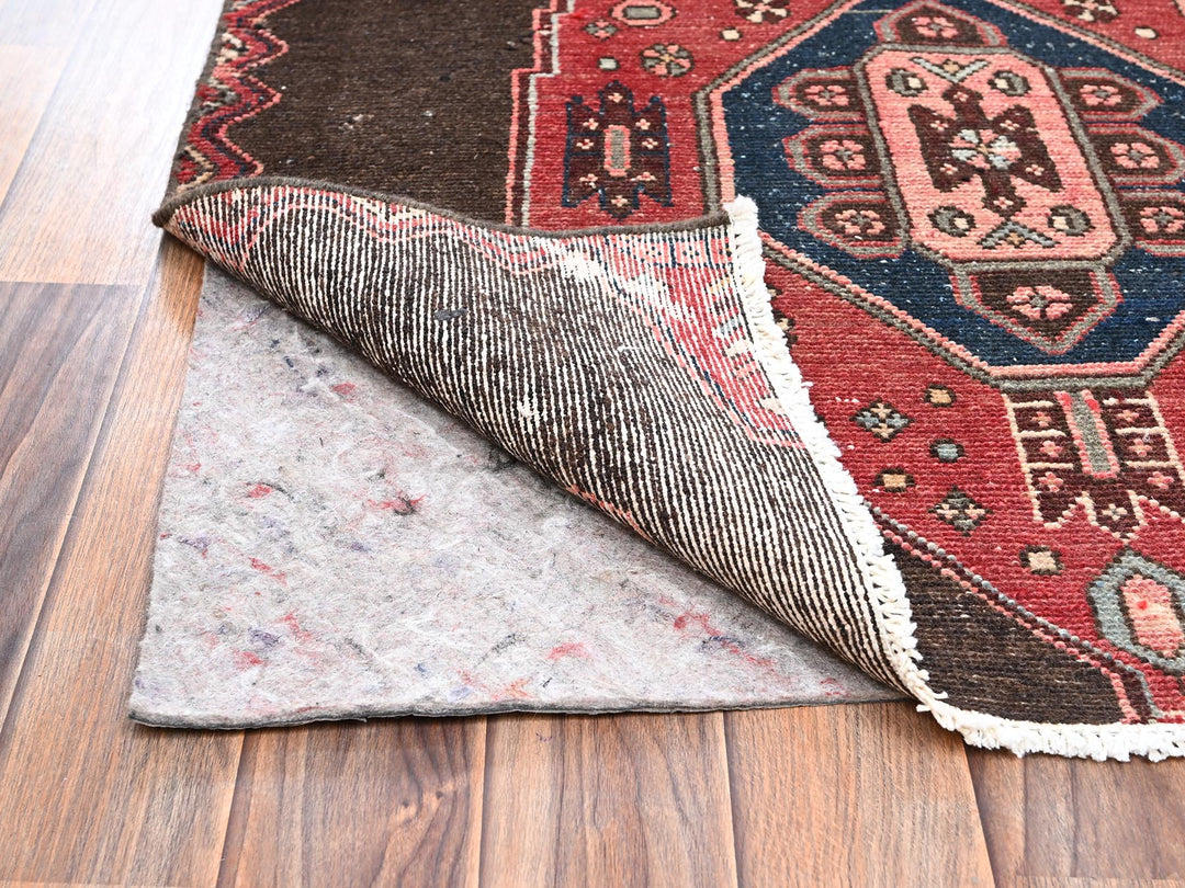 3'0" x 11'6" Vintage Hand Knotted Brown Wool Runner Oriental Rug - MOA1022624