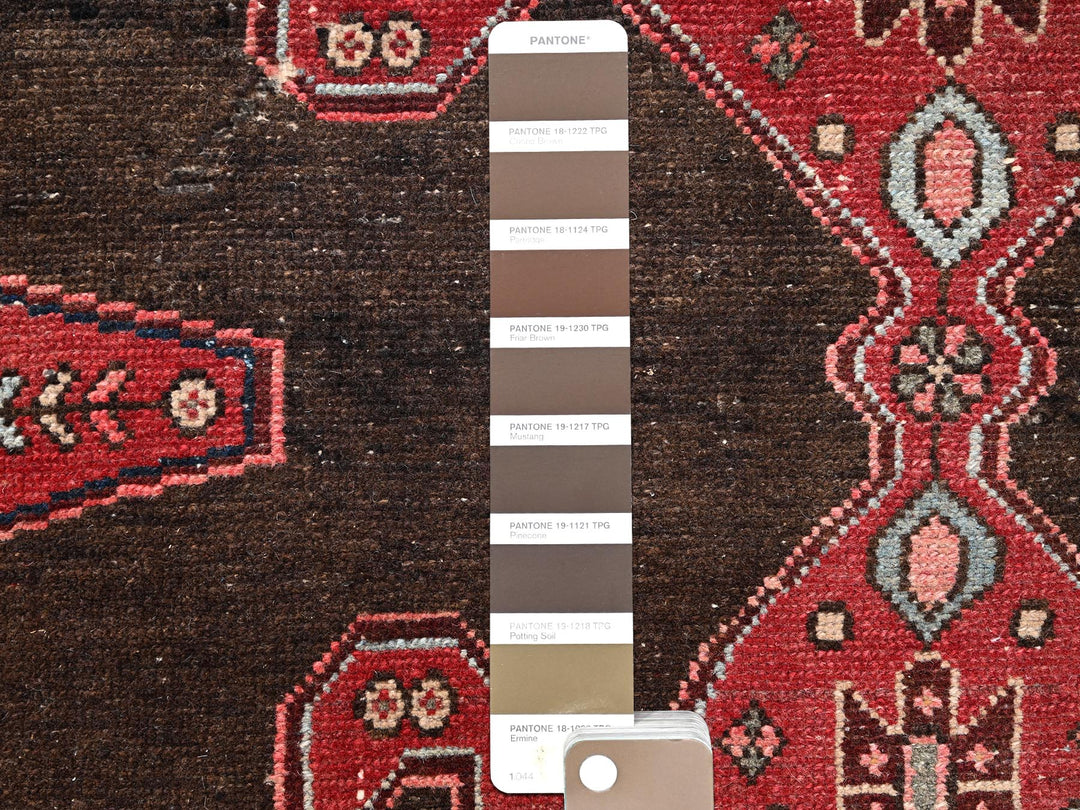 3'0" x 11'6" Vintage Hand Knotted Brown Wool Runner Oriental Rug - MOA1022624