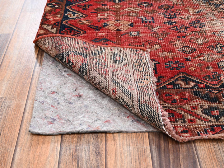 5'4" x 9'2" Vintage Hand Knotted Red Wool Rectangle Oriental Rug - MOA1022626