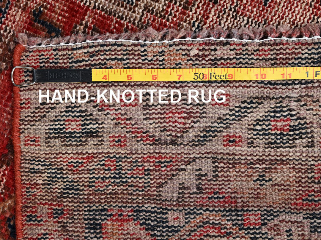 5'4" x 9'2" Vintage Hand Knotted Red Wool Rectangle Oriental Rug - MOA1022626
