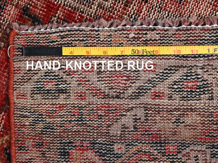 5'4" x 9'2" Vintage Hand Knotted Red Wool Rectangle Oriental Rug - MOA1022626