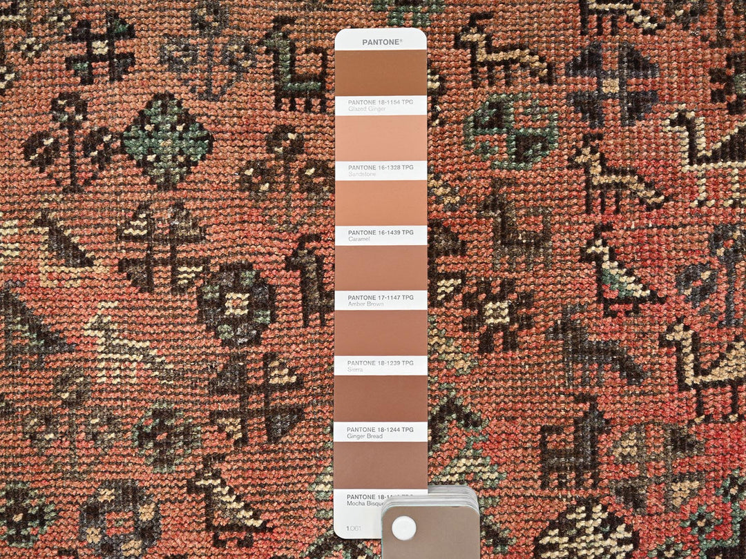 4'11" x 8'6" Vintage Hand Knotted Brown Wool Rectangle Oriental Rug - MOA1022629