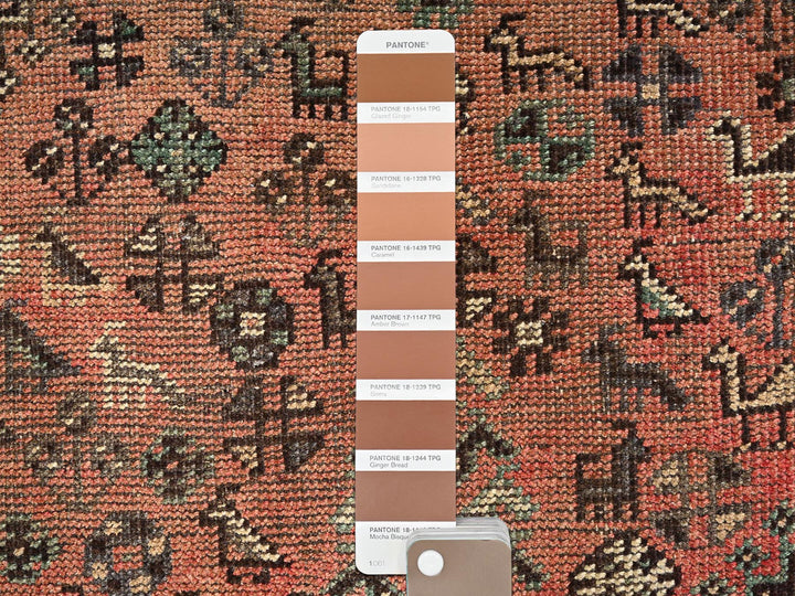 4'11" x 8'6" Vintage Hand Knotted Brown Wool Rectangle Oriental Rug - MOA1022629