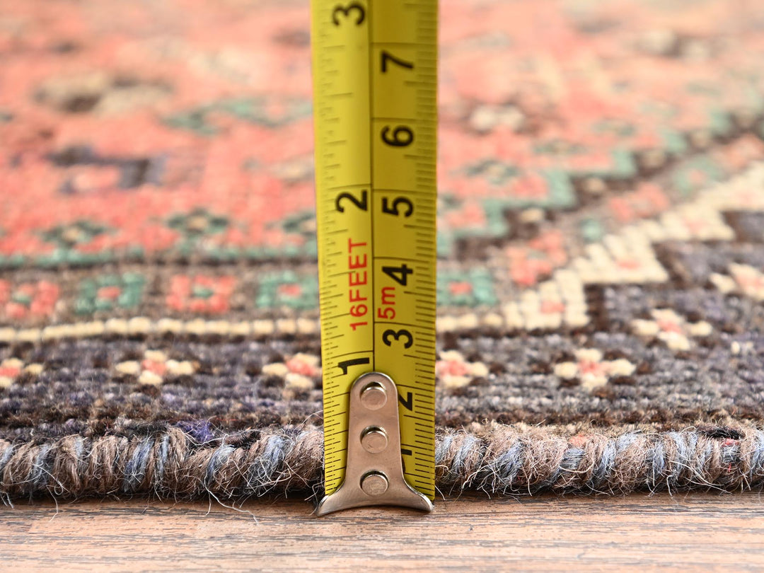 4'11" x 8'6" Vintage Hand Knotted Brown Wool Rectangle Oriental Rug - MOA1022629