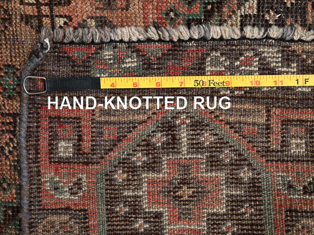 4'11" x 8'6" Vintage Hand Knotted Brown Wool Rectangle Oriental Rug - MOA1022629