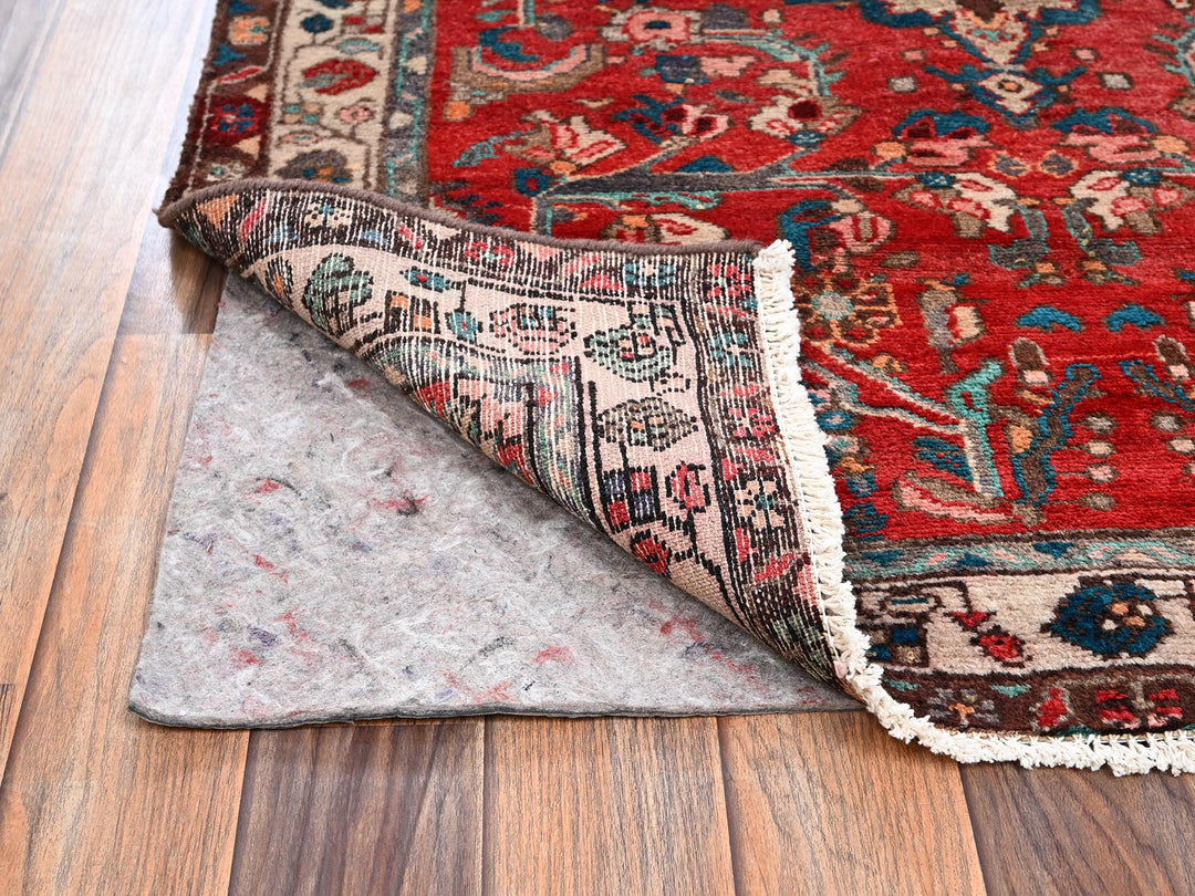 3'2" x 4'9" Vintage Hand Knotted Red Wool Rectangle Oriental Rug - MOA1022634
