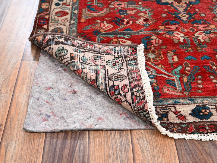 3'2" x 4'9" Vintage Hand Knotted Red Wool Rectangle Oriental Rug - MOA1022634