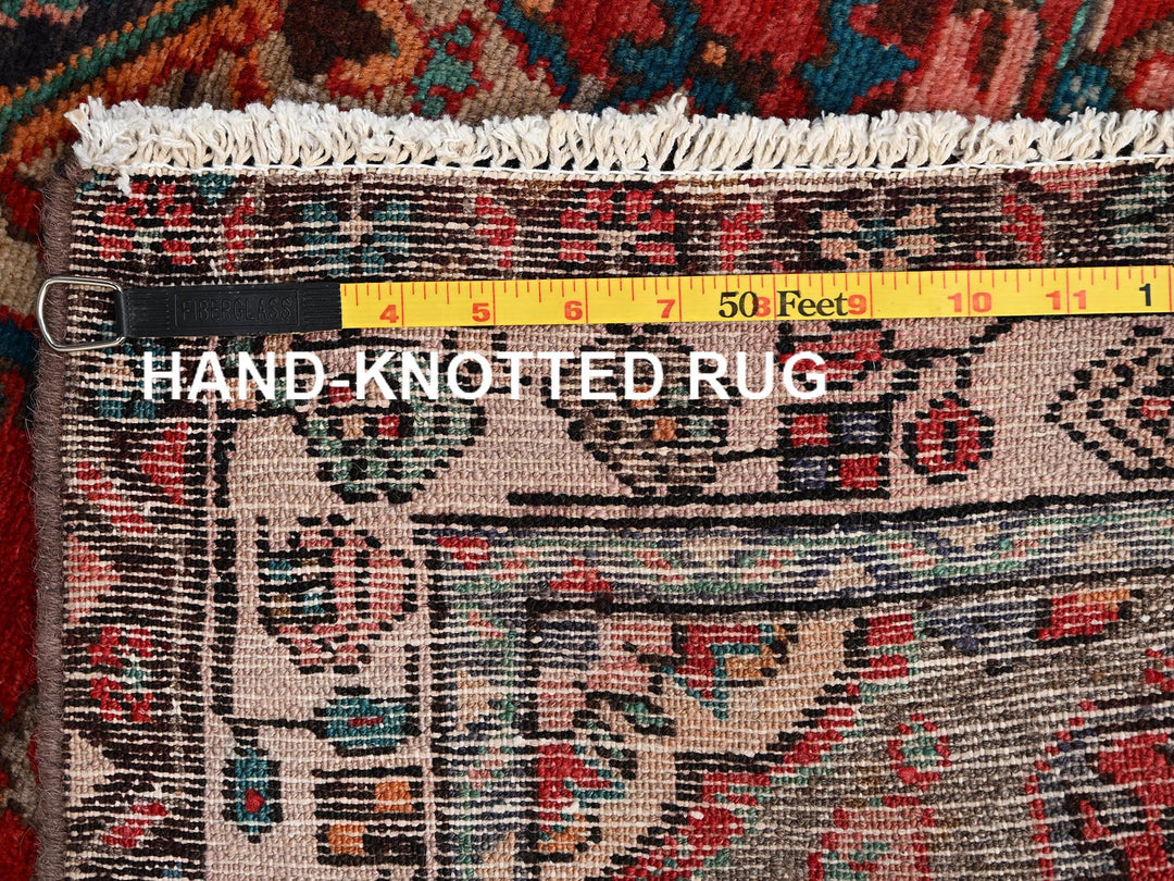 3'2" x 4'9" Vintage Hand Knotted Red Wool Rectangle Oriental Rug - MOA1022634