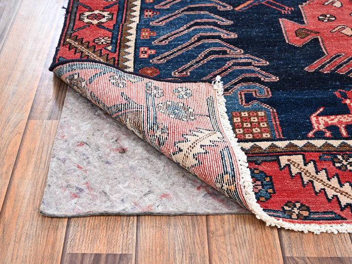 4'3" x 6'2" Vintage Hand Knotted Blue Wool Rectangle Oriental Rug - MOA1022637