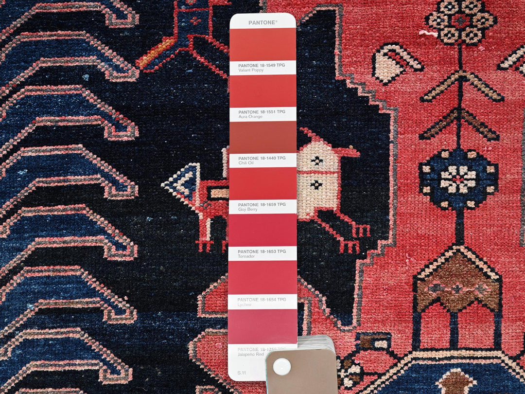 4'3" x 6'2" Vintage Hand Knotted Blue Wool Rectangle Oriental Rug - MOA1022637