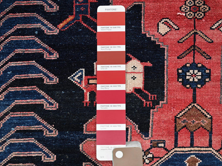 4'3" x 6'2" Vintage Hand Knotted Blue Wool Rectangle Oriental Rug - MOA1022637
