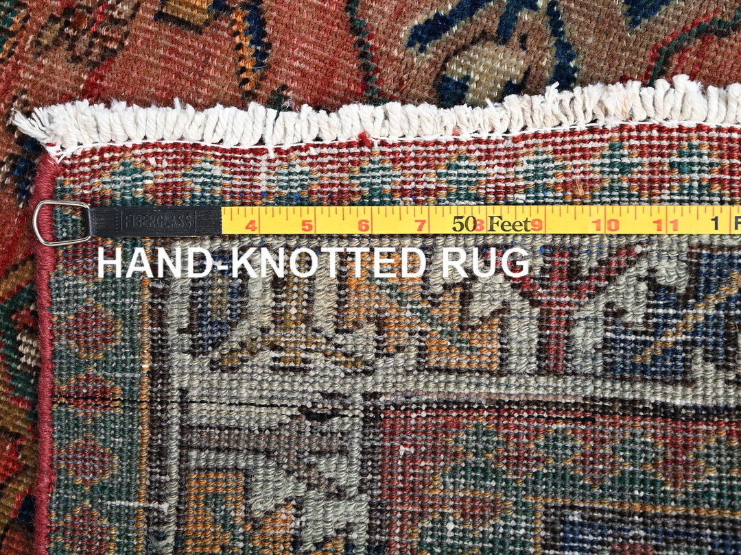 4'4" x 6'11" Vintage Hand Knotted Red Wool Rectangle Oriental Rug - MOA1022639