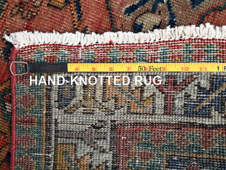 4'4" x 6'11" Vintage Hand Knotted Red Wool Rectangle Oriental Rug - MOA1022639
