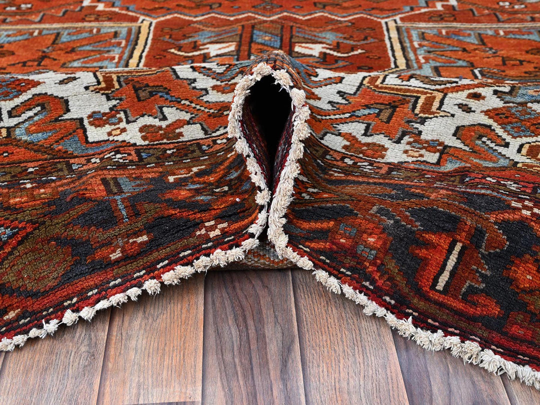 10'0" x 12'0" Vintage Hand Knotted Orange Wool Rectangle Oriental Rug - MOA102263