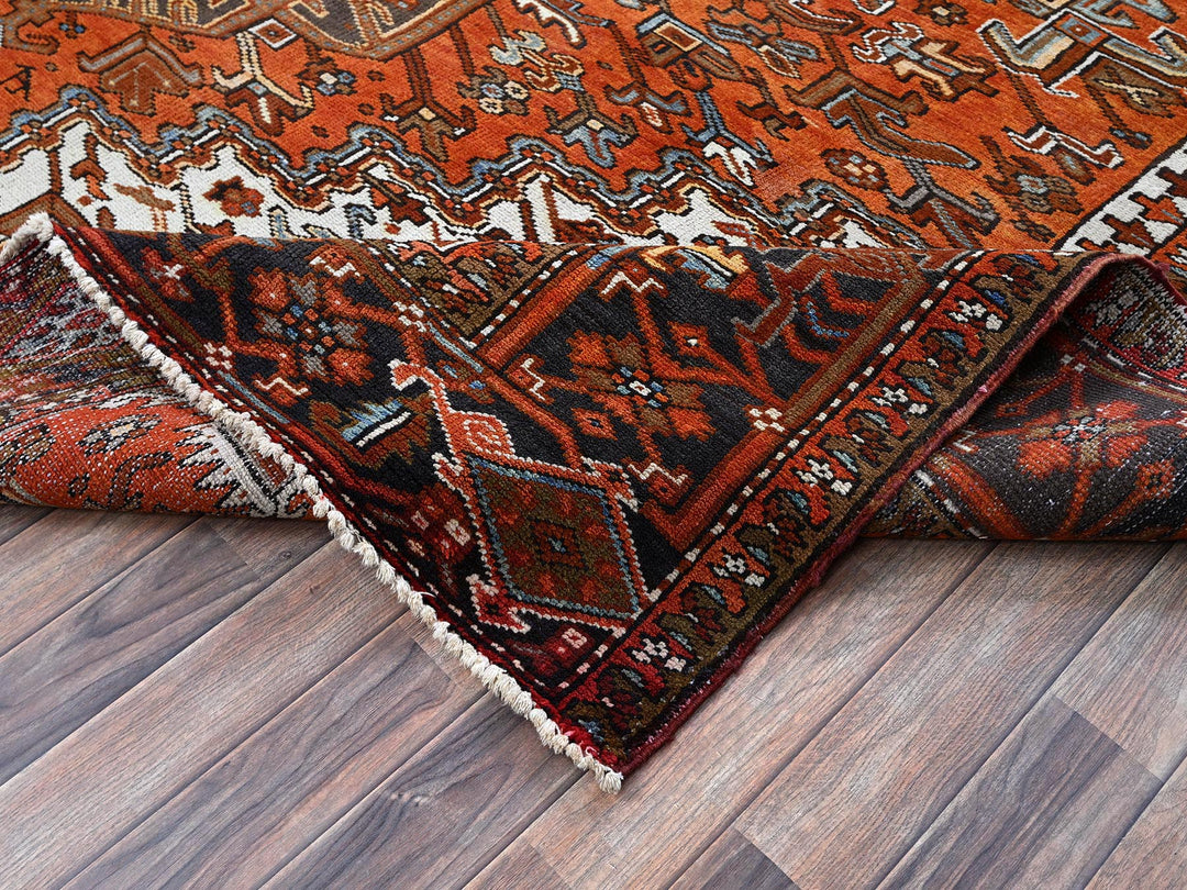 10'0" x 12'0" Vintage Hand Knotted Orange Wool Rectangle Oriental Rug - MOA102263