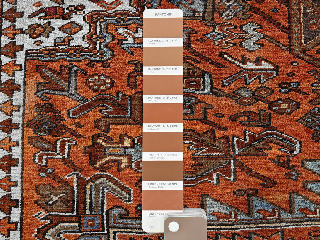 10'0" x 12'0" Vintage Hand Knotted Orange Wool Rectangle Oriental Rug - MOA102263