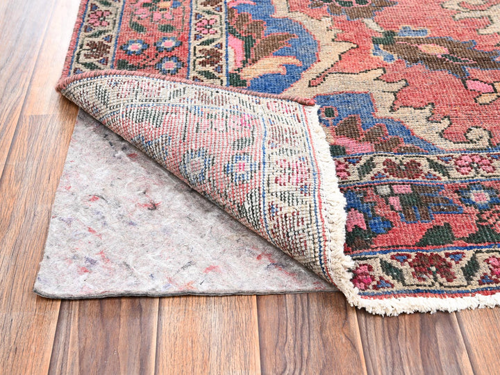 4'11" x 8'8" Vintage Hand Knotted Pink Wool Rectangle Oriental Rug - MOA1022640