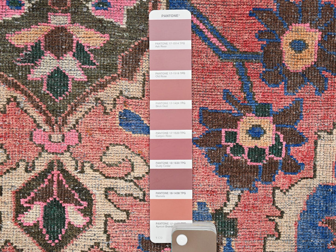 4'11" x 8'8" Vintage Hand Knotted Pink Wool Rectangle Oriental Rug - MOA1022640