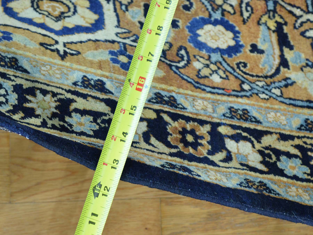 10'10" x 17'0" Vintage Hand Knotted Blue Wool Runner Oriental Rug - MOA10226426