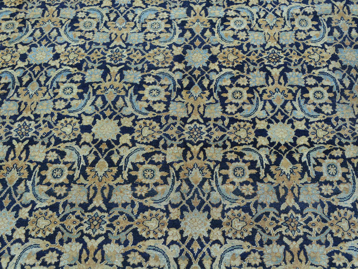 10'10" x 17'0" Vintage Hand Knotted Blue Wool Runner Oriental Rug - MOA10226426
