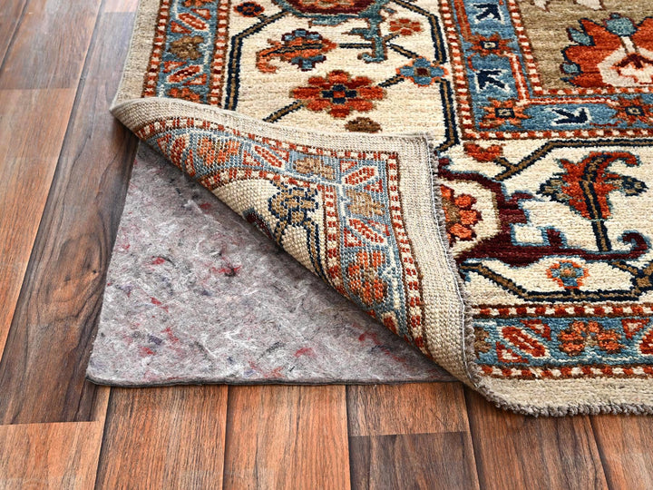 8'10" x 11'10" New Hand Knotted Ivory Wool Rectangle Oriental Rug - MOA1022644