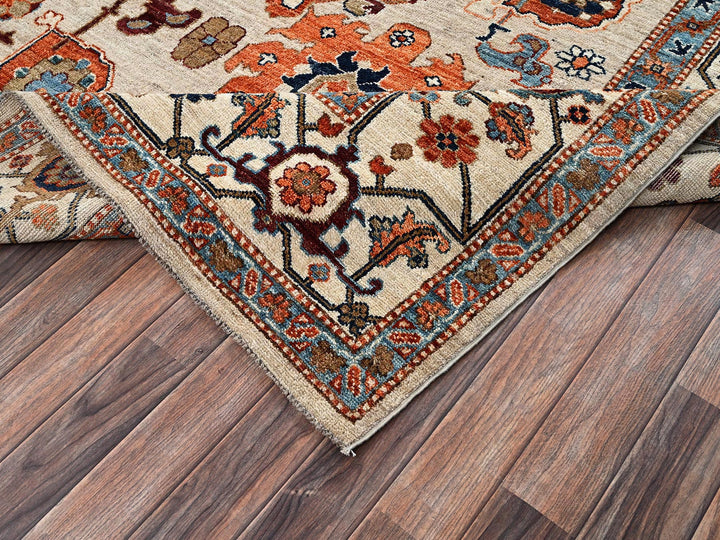 8'10" x 11'10" New Hand Knotted Ivory Wool Rectangle Oriental Rug - MOA1022644