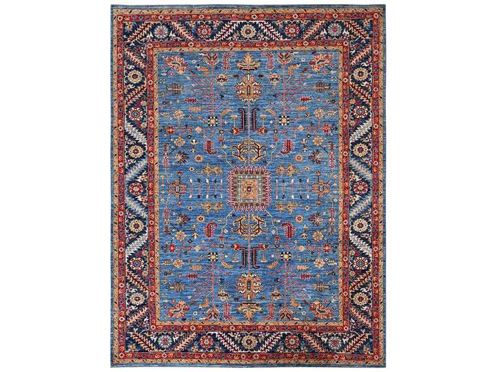 8'10" x 12'0" New Hand Knotted Blue Wool Rectangle Oriental Rug - MOA1022646