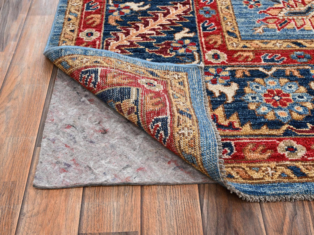 8'10" x 12'0" New Hand Knotted Blue Wool Rectangle Oriental Rug - MOA1022646